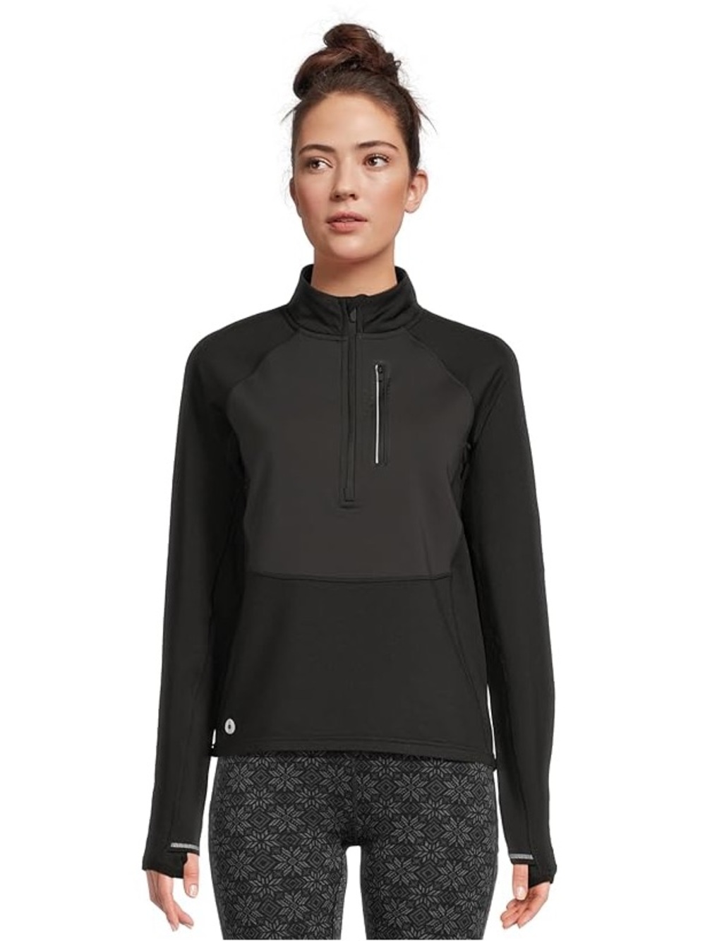 Smartwool Active Fleece Wind 1/2 Zip Pullover in Black, Women’s size XL